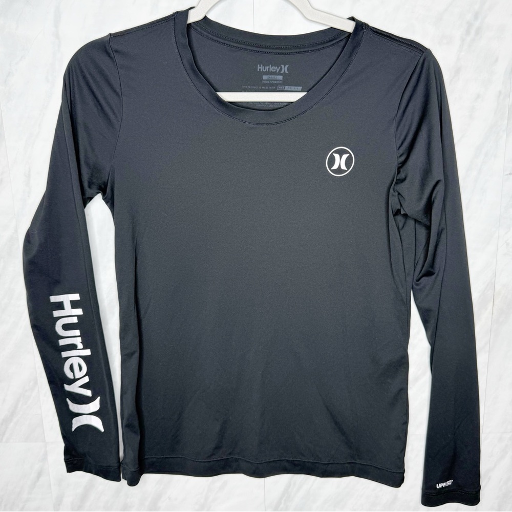 Hurley UPF50 Black Fitted Long Sleeve T-Shirt